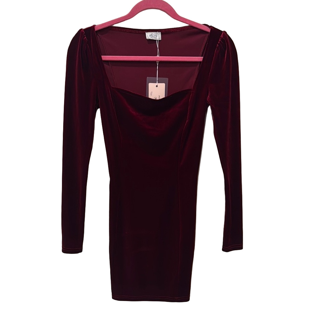 Oh Polly NWT velvet Bodycon mini dress, size 2 - Picture 2 of 7